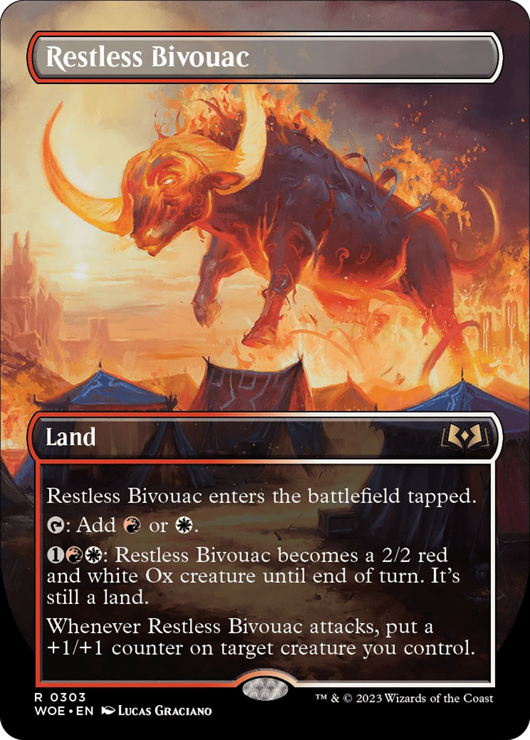 Restless Bivouac (Borderless Alternate Art) [Wilds of Eldraine] MTG Single Magic: The Gathering  | Multizone: Comics And Games