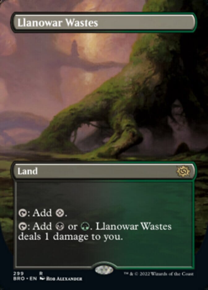 Llanowar Wastes (Borderless Alternate Art) [The Brothers' War] MTG Single Magic: The Gathering  | Multizone: Comics And Games