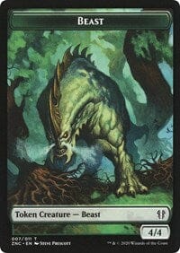 Beast // Saproling Double-sided Token [Commander: Zendikar Rising Tokens] MTG Single Magic: The Gathering  | Multizone: Comics And Games