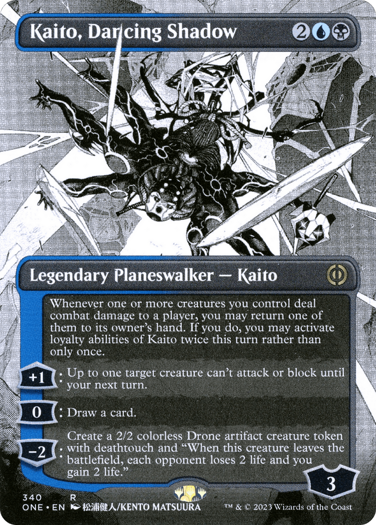 Kaito, Dancing Shadow (Borderless Manga) [Phyrexia: All Will Be One] MTG Single Magic: The Gathering  | Multizone: Comics And Games