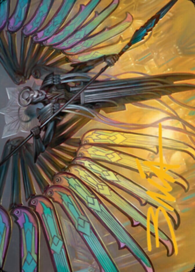 Paragon of Modernity Art Card (Gold-Stamped Signature) [Streets of New Capenna Art Series] MTG Single Magic: The Gathering  | Multizone: Comics And Games