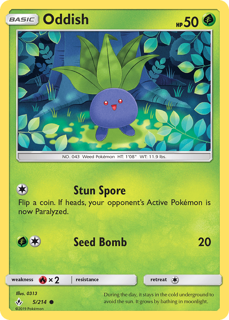 Oddish (5/214) [Sun & Moon: Unbroken Bonds] Pokemon Single Pokémon  | Multizone: Comics And Games