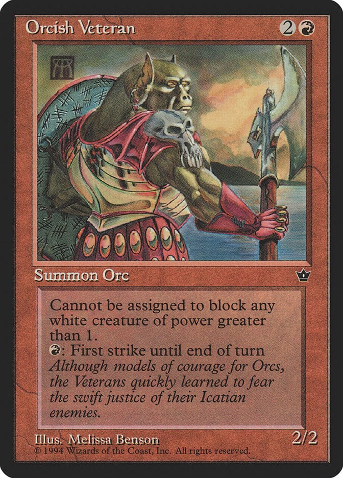 Orcish Veteran (Melissa A. Benson) [Fallen Empires] MTG Single Magic: The Gathering  | Multizone: Comics And Games