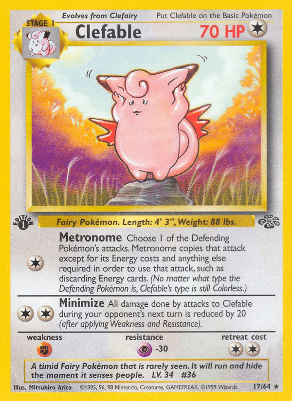Clefable (17/64) [Jungle 1st Edition] Pokemon Single Pokémon  | Multizone: Comics And Games