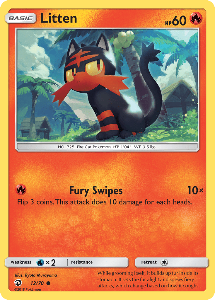 Litten (12/70) [Sun & Moon: Dragon Majesty] Pokemon Single Pokémon  | Multizone: Comics And Games