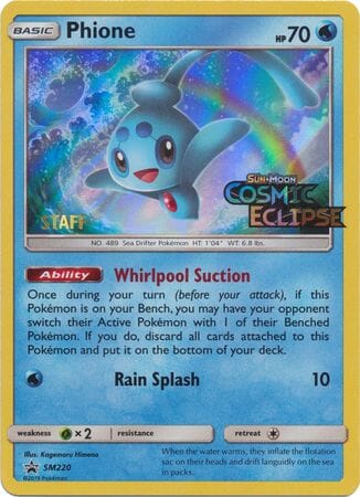 Phione (SM220) (Staff Prerelease Promo) [Sun & Moon: Black Star Promos] Pokemon Single Pokémon  | Multizone: Comics And Games
