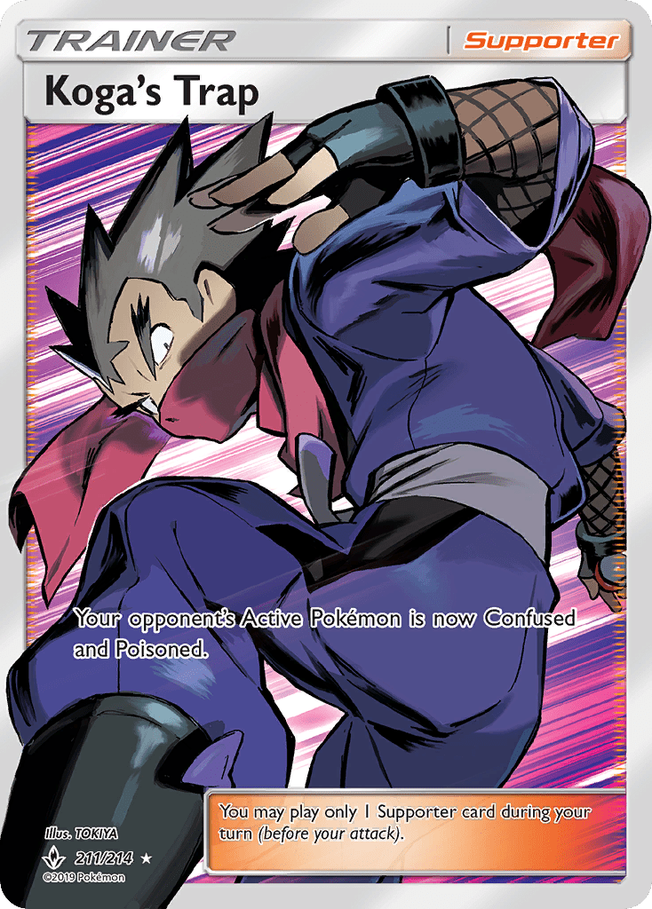 Koga's Trap (211/214) [Sun & Moon: Unbroken Bonds] Pokemon Single Pokémon  | Multizone: Comics And Games
