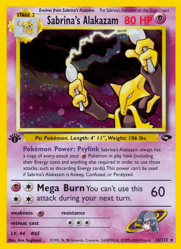 Sabrina's Alakazam (16/132) [Gym Challenge 1st Edition] Pokemon Single Pokémon  | Multizone: Comics And Games