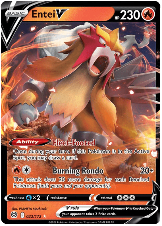 Entei V (022/172) [Sword & Shield: Brilliant Stars] Pokemon Single Pokémon  | Multizone: Comics And Games