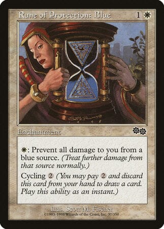 Rune of Protection: Blue [Urza's Saga] MTG Single Magic: The Gathering  | Multizone: Comics And Games