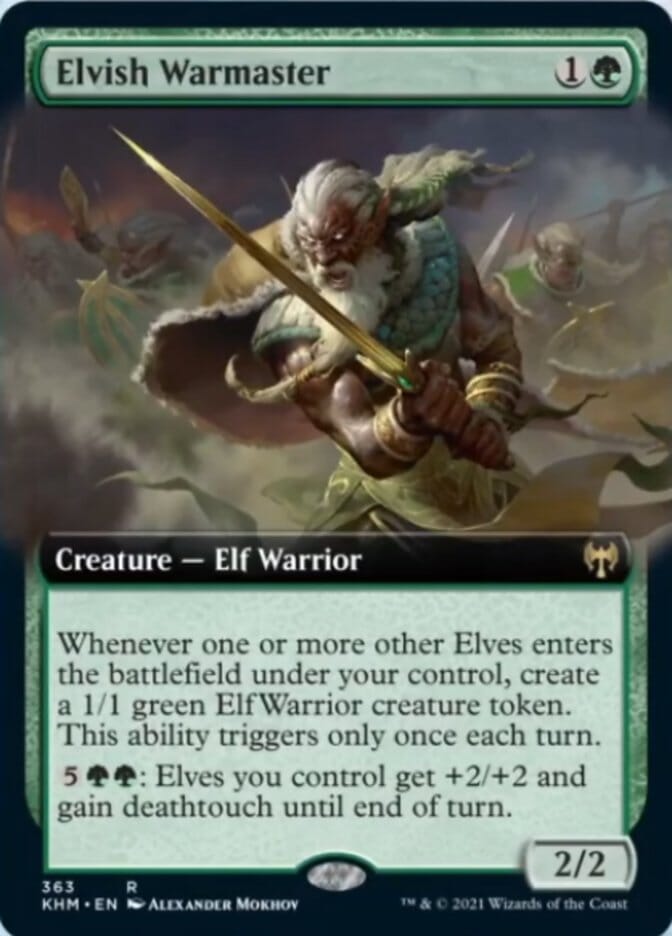 Elvish Warmaster (Extended Art) [Kaldheim] MTG Single Magic: The Gathering  | Multizone: Comics And Games