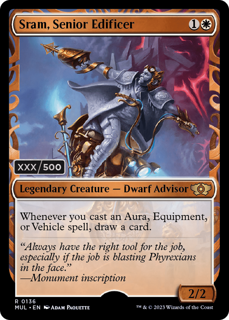 Sram, Senior Edificer (Serialized) [Multiverse Legends] MTG Single Magic: The Gathering  | Multizone: Comics And Games
