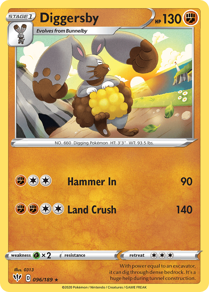 Diggersby (096/189) [Sword & Shield: Darkness Ablaze] Pokemon Single Pokémon  | Multizone: Comics And Games