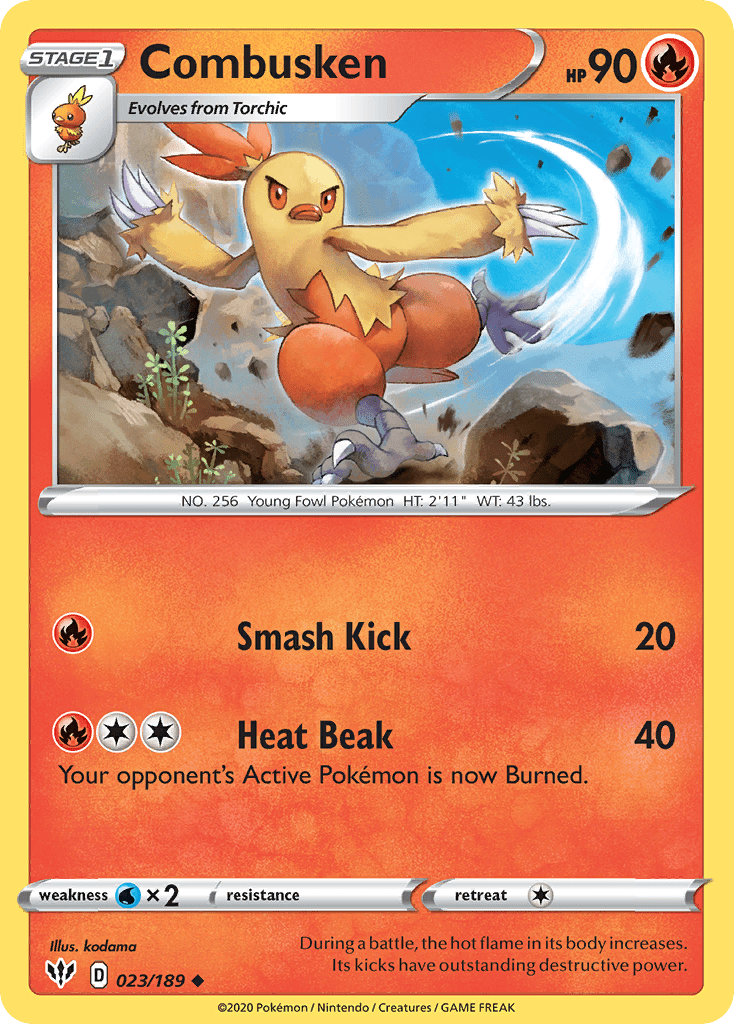 Combusken (023/189) [Sword & Shield: Darkness Ablaze] Pokemon Single Pokémon  | Multizone: Comics And Games