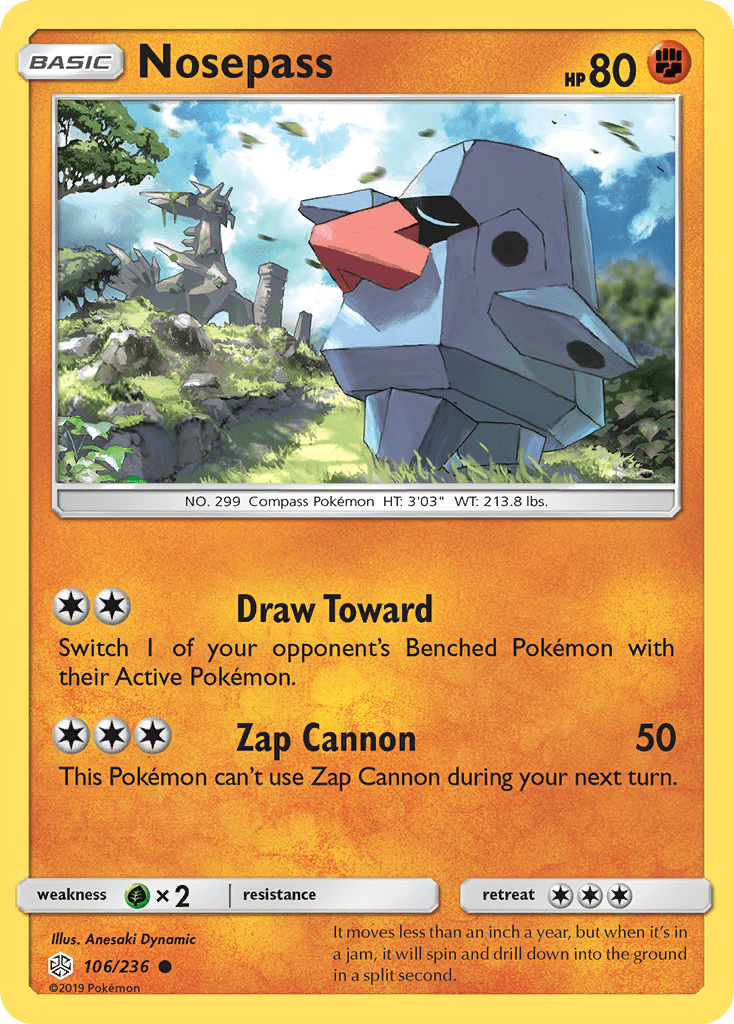 Nosepass (106/236) [Sun & Moon: Cosmic Eclipse] Pokemon Single Pokémon  | Multizone: Comics And Games