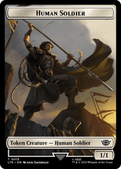 Human Soldier (0015) // Food (0022) Double-Sided Token (Surge Foil) [The Lord of the Rings: Tales of Middle-Earth Tokens] MTG Single Magic: The Gathering  | Multizone: Comics And Games