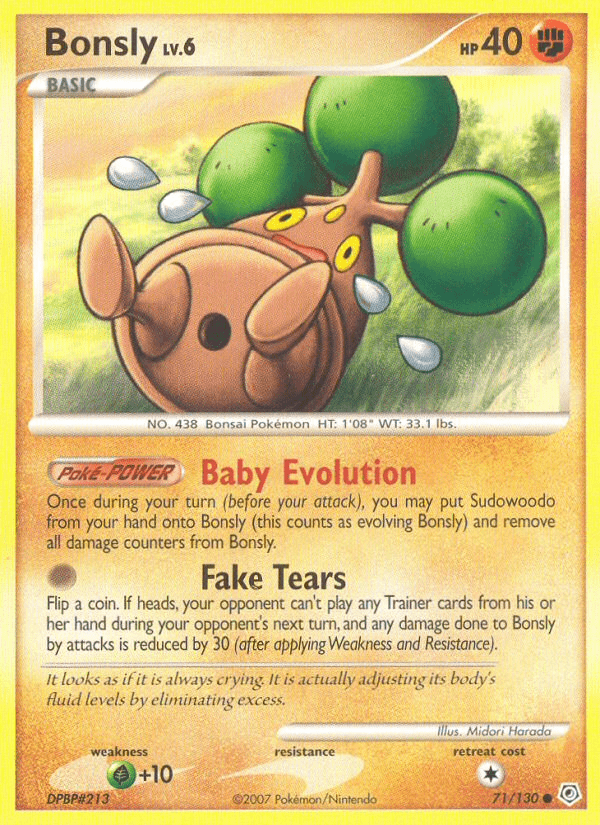 Bonsly (71/130) [Diamond & Pearl: Base Set] Pokemon Single Pokémon  | Multizone: Comics And Games