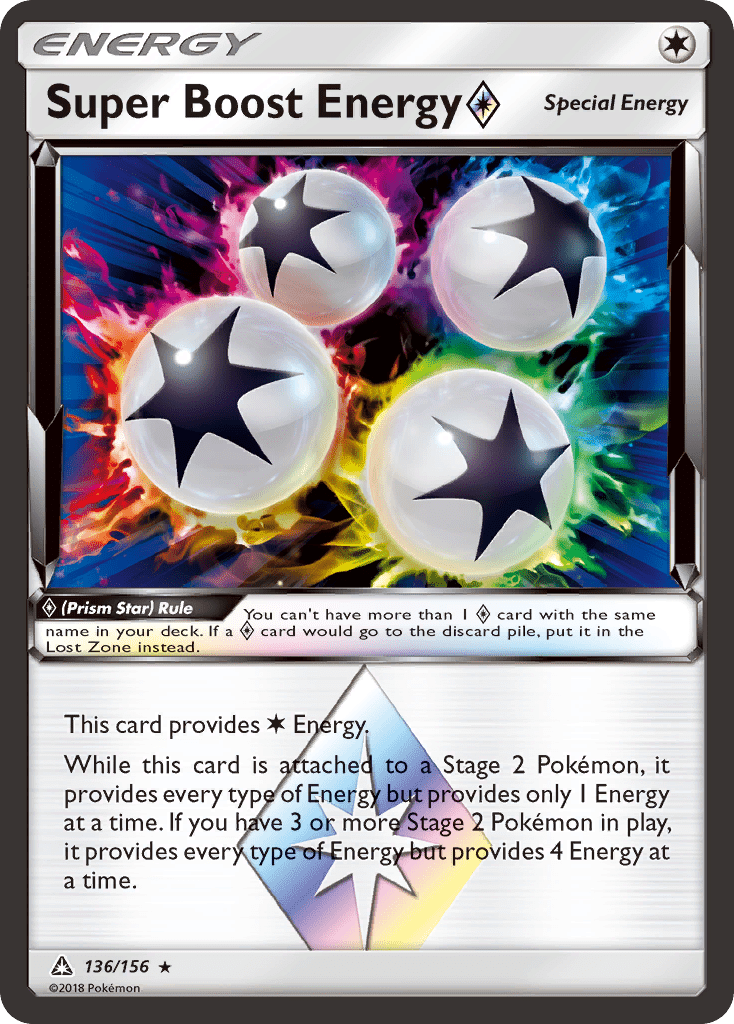 Super Boost Energy (136/156) (Prism Star) [Sun & Moon: Ultra Prism] Pokemon Single Pokémon  | Multizone: Comics And Games