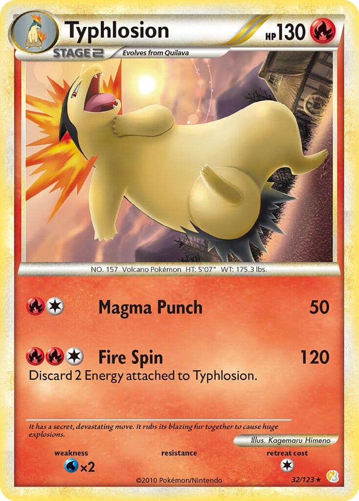 Typhlosion (32/123) (Theme Deck Exclusive) [HeartGold & SoulSilver: Base Set] Pokemon Single Pokémon  | Multizone: Comics And Games