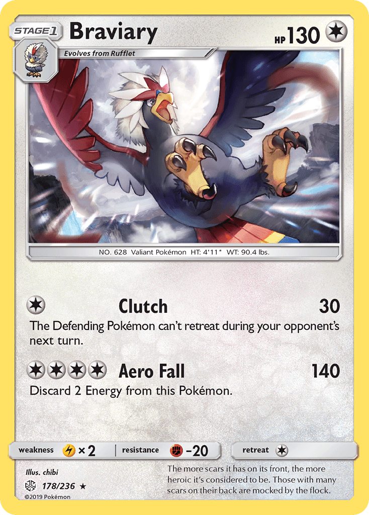 Braviary (178/236) [Sun & Moon: Cosmic Eclipse] Pokemon Single Pokémon  | Multizone: Comics And Games