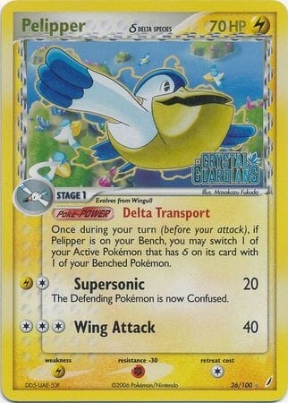 Pelipper (26/100) (Delta Species) (Stamped) [EX: Crystal Guardians] Pokemon Single Pokémon  | Multizone: Comics And Games
