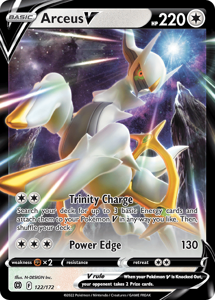 Arceus V (122/172) (Metal Card) [Sword & Shield: Brilliant Stars] Pokemon Single Pokémon  | Multizone: Comics And Games