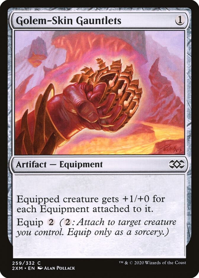 Golem-Skin Gauntlets [Double Masters] MTG Single Magic: The Gathering  | Multizone: Comics And Games