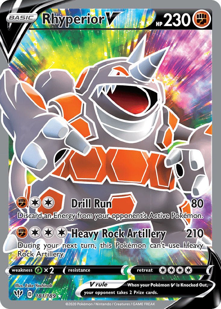 Rhyperior V (181/189) [Sword & Shield: Darkness Ablaze] Pokemon Single Pokémon  | Multizone: Comics And Games