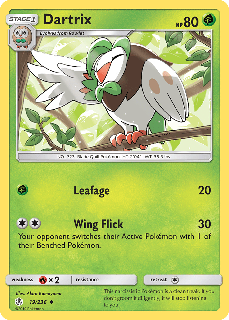 Dartrix (19/236) [Sun & Moon: Cosmic Eclipse] Pokemon Single Pokémon  | Multizone: Comics And Games