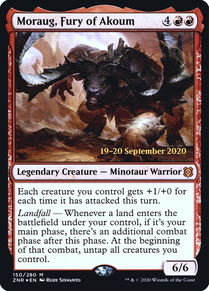 Moraug, Fury of Akoum [Zendikar Rising Prerelease Promos] MTG Single Magic: The Gathering  | Multizone: Comics And Games