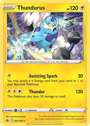 Thundurus (052/198) (Cosmos Holo) [Sword & Shield: Chilling Reign] Pokemon Single Pokémon  | Multizone: Comics And Games