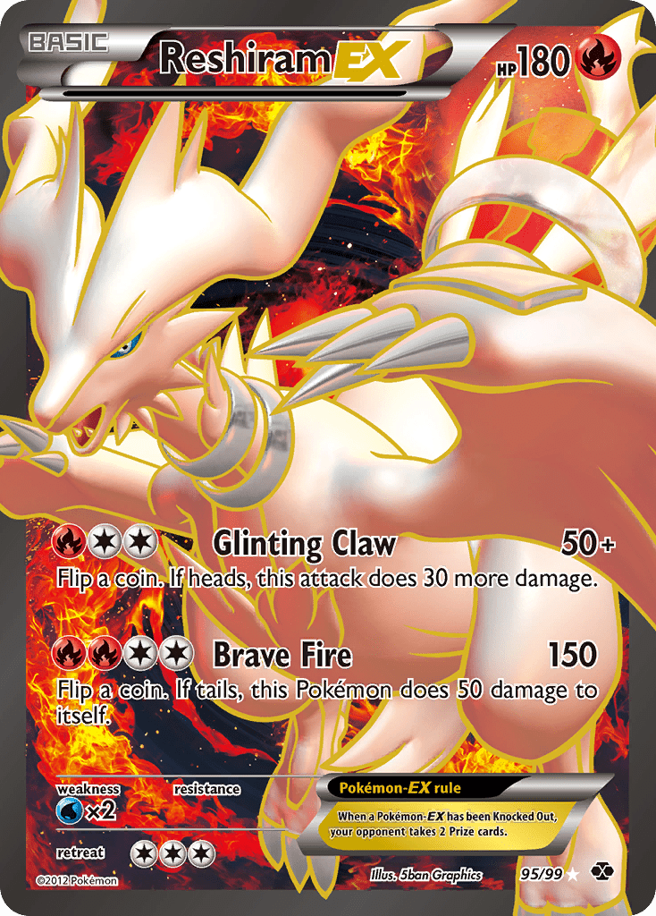 Reshiram EX (95/99) [Black & White: Next Destinies] Pokemon Single Pokémon  | Multizone: Comics And Games