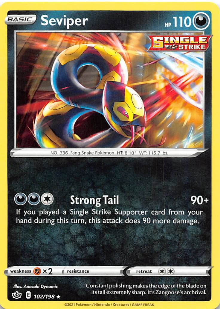 Seviper (102/198) [Sword & Shield: Chilling Reign] Pokemon Single Pokémon  | Multizone: Comics And Games