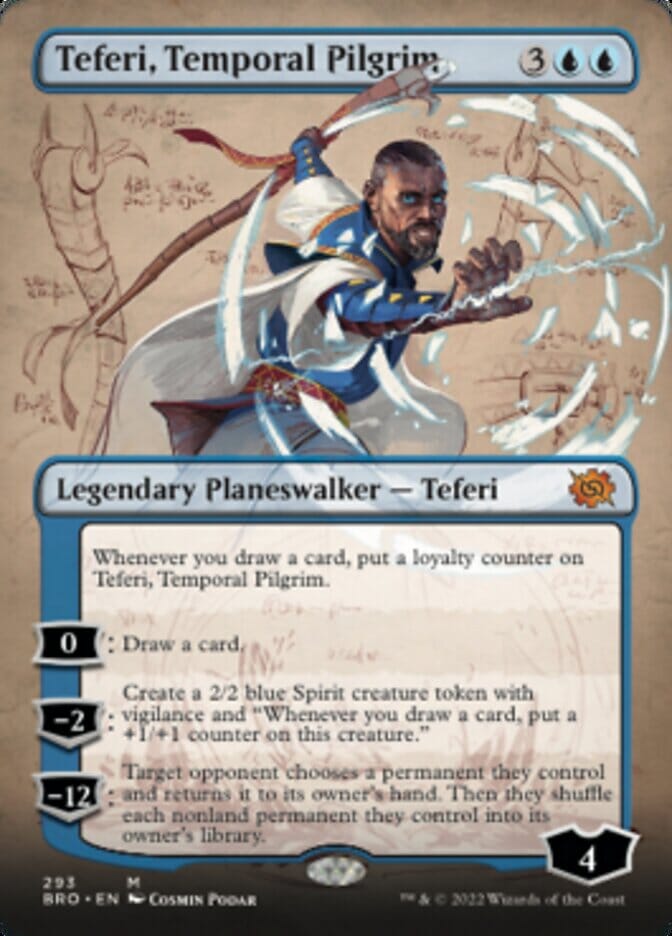 Teferi, Temporal Pilgrim (Borderless Alternate Art) [The Brothers' War] MTG Single Magic: The Gathering  | Multizone: Comics And Games