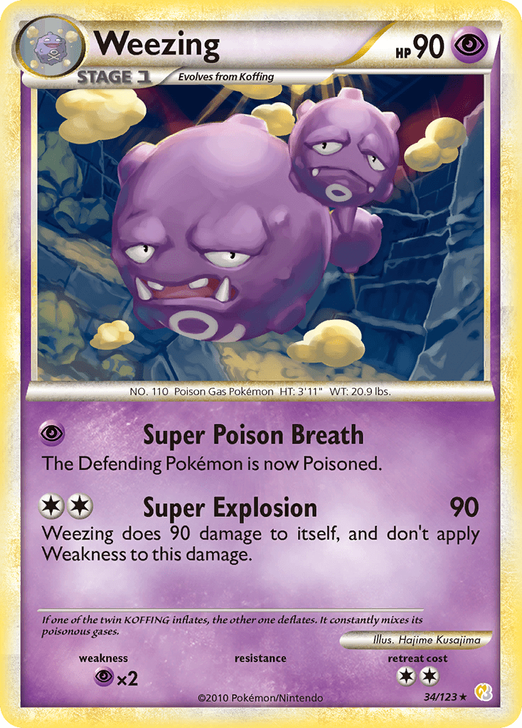 Weezing (34/123) [HeartGold & SoulSilver: Base Set] Pokemon Single Pokémon  | Multizone: Comics And Games