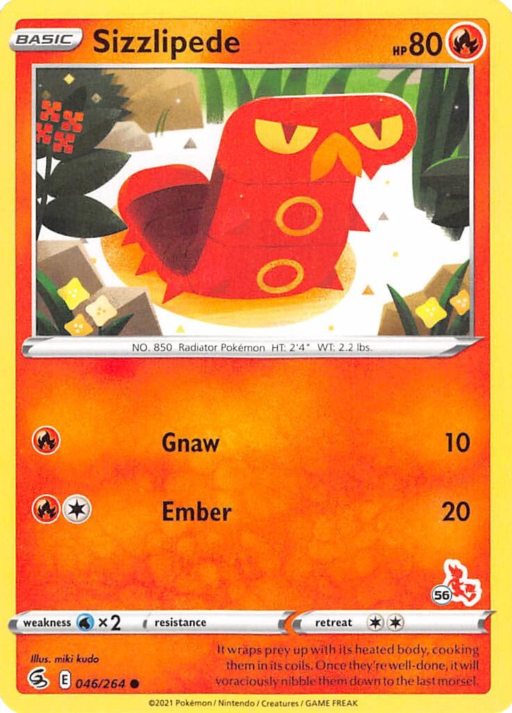 Sizzlipede (046/264) (Cinderace Stamp #56) [Battle Academy 2022] Pokemon Single Pokémon  | Multizone: Comics And Games