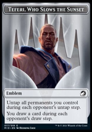 Teferi, Who Slows the Sunset Emblem [Innistrad: Midnight Hunt Tokens] MTG Single Magic: The Gathering  | Multizone: Comics And Games