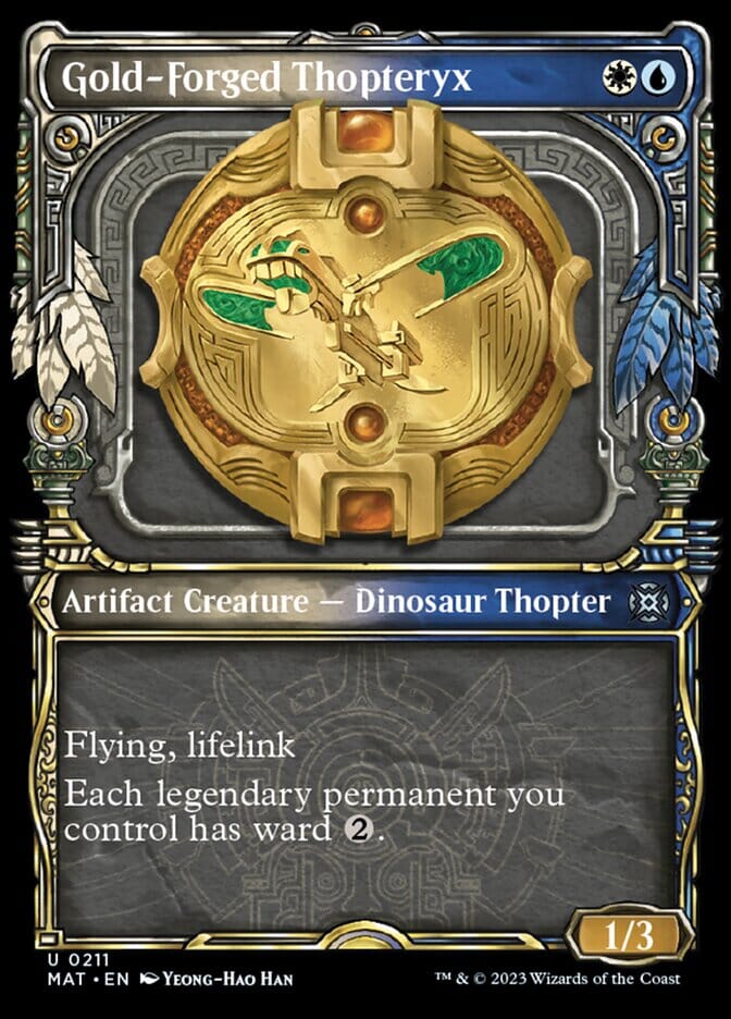 Gold-Forged Thopteryx (Showcase Halo Foil) [March of the Machine: The Aftermath] MTG Single Magic: The Gathering  | Multizone: Comics And Games