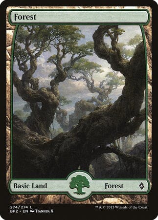 Forest (274) - Full Art [Battle for Zendikar] MTG Single Magic: The Gathering  | Multizone: Comics And Games