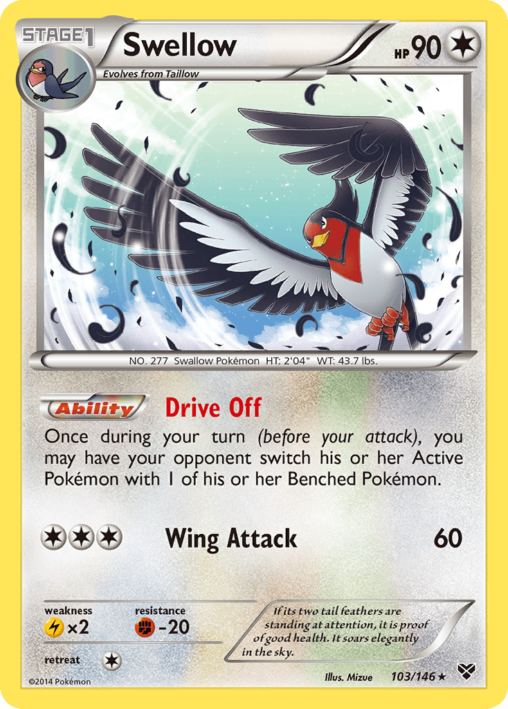 Swellow (103/146) [XY: Base Set] Pokemon Single Pokémon  | Multizone: Comics And Games