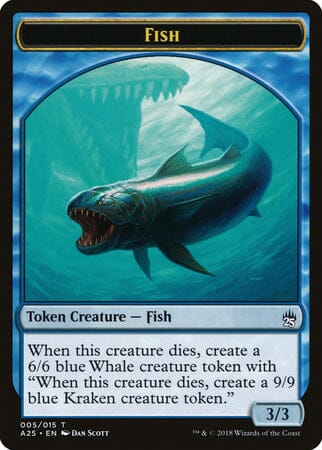 Fish // Kraken Double-sided Token [Masters 25 Tokens] MTG Single Magic: The Gathering  | Multizone: Comics And Games