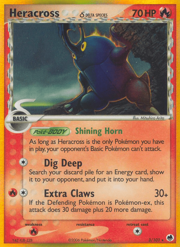 Heracross (3/101) (Delta Species) [EX: Dragon Frontiers] Pokemon Single Pokémon  | Multizone: Comics And Games
