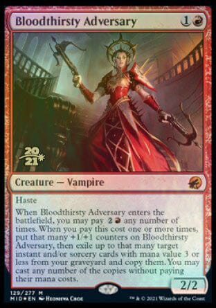 Bloodthirsty Adversary [Innistrad: Midnight Hunt Prerelease Promos] MTG Single Magic: The Gathering  | Multizone: Comics And Games