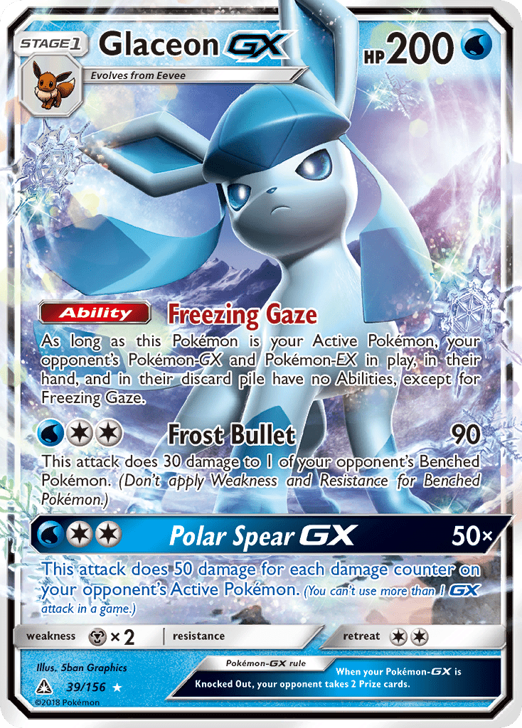 Glaceon GX (39/156) [Sun & Moon: Ultra Prism] Pokemon Single Pokémon  | Multizone: Comics And Games