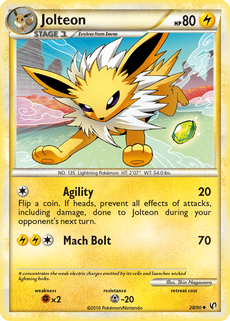Jolteon (28/90) [HeartGold & SoulSilver: Undaunted] Pokemon Single Pokémon  | Multizone: Comics And Games