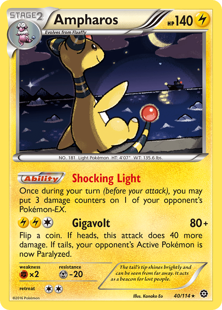 Ampharos (40/114) [XY: Steam Siege] Pokemon Single Pokémon  | Multizone: Comics And Games