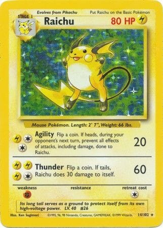 Raichu (14/102) [Base Set Unlimited] Pokemon Single Pokémon  | Multizone: Comics And Games