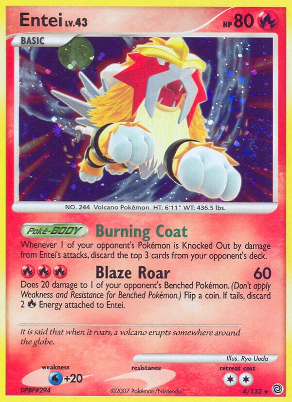 Entei (4/132) (Cracked Ice Holo) [Diamond & Pearl: Secret Wonders] Pokemon Single Pokémon  | Multizone: Comics And Games