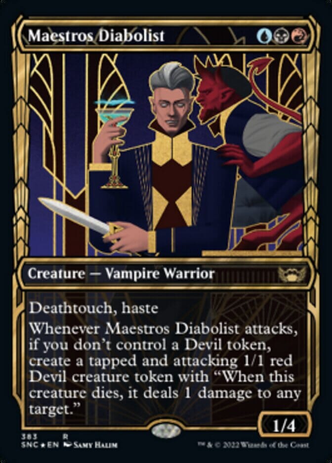 Maestros Diabolist (Showcase Golden Age Gilded Foil) [Streets of New Capenna] MTG Single Magic: The Gathering  | Multizone: Comics And Games