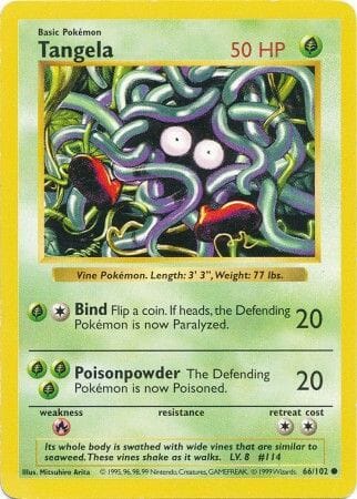Tangela (66/102) [Base Set Shadowless Unlimited] Pokemon Single Pokémon  | Multizone: Comics And Games